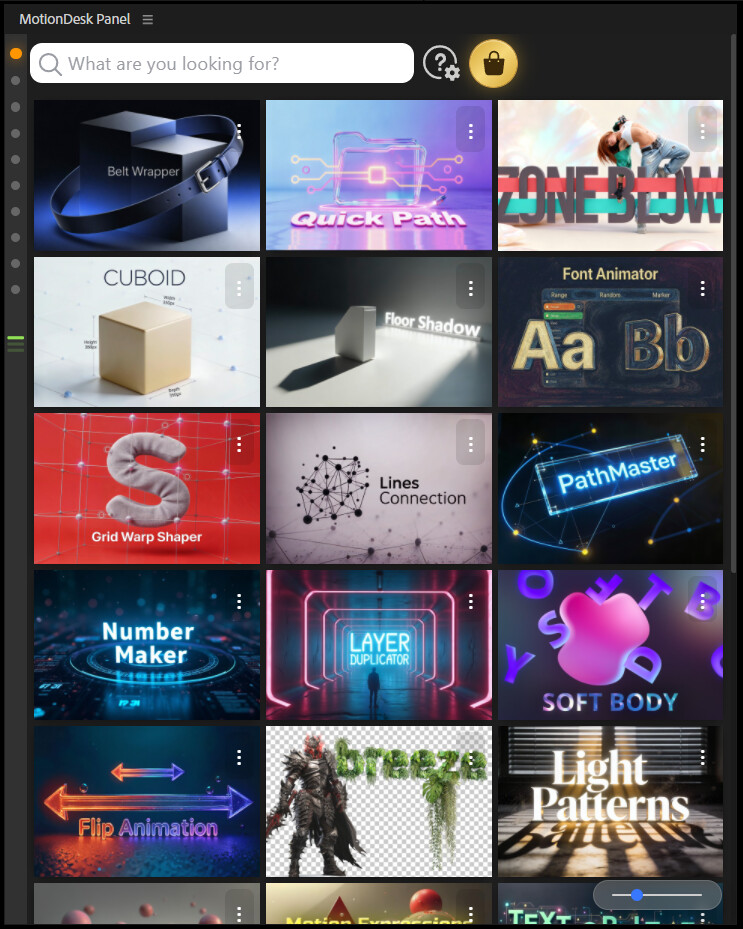 MotionDesk Panel Interface